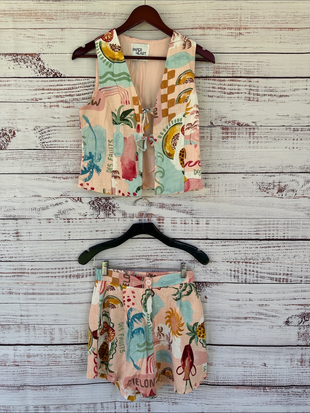 Paper Heart Short Set Size XS - Picture 2 of 8